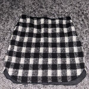 Madewell Black and White Plaid Pencil Skirt